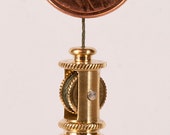 Miniature Brass Plumb Bob Built in Reel