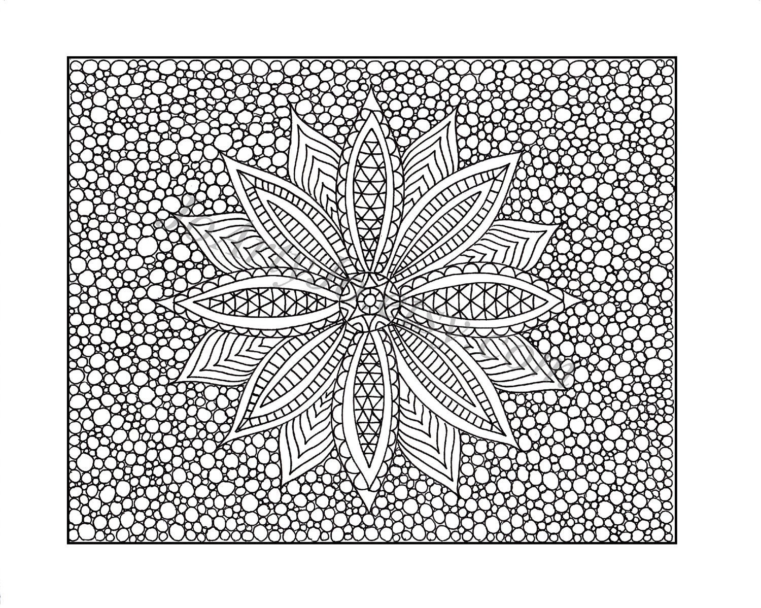 Zentangle Inspired Coloring Page PDF printable Zendoodle
