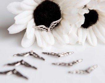 CLEARANCE BdS220 - Silver Angel Wing Beads - 50 Pieces