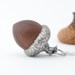 Acorn necklace - sterling silver and wood necklace