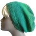 Hand Knit Hat, Slouchy Beanie, Emerald Green Tam, Soft Knit Hat