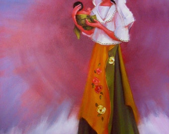 Filipina Folk Dancers...Original Oil Painting by Maresa