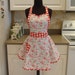 Flirty Chic Apron . . . birdy in white with lantern in red trim