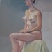 Sale! Nude art female figure painting portrait "Miranda in August" original oil 14x18" Free Shipping