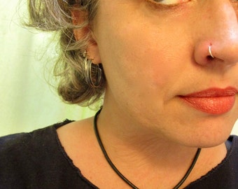 Dainty and Snug 22 gauge solid sterling silver nose ring hoop- choose from easy DIY sizing or custom fit option