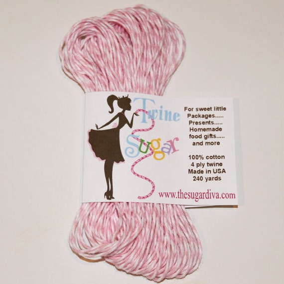 Bakers Twine, 15 Yards PInk Bakers Twine, Cotton 4 ply Twine,Craft, Scrapbooking, Gift Card, Tag, Packages Presents Homemade Food Gift, Mail Il_570xn
