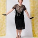 SALE // Great Gatsby Vintage 1920s Black Illusion Sweetheart Neckline Dropped Waist Flapper Dress // M-L halloween costume