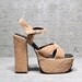 Vtg 90s Nude Club Kids Fuzzy Velvet Chunky Monster Platform Sandals 7