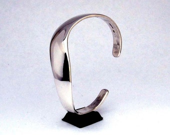 Sterling Silver Cuff Bracelet, Smooth S Curve