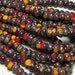 6/0 3 Cut Opaque 2 Tone Tangerine and Red Picasso Firepolished Czech Glass Seed Bead Strand (C150)