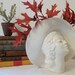 Vintage Art Deco Lady Head Planter Bust. Glamour Girl Vase. Large creamy white, shabby romantic cottage style, every season