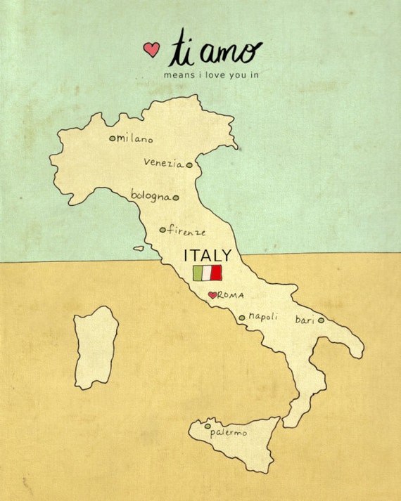 I Love You in Italy // Typographic Print Italian by LisaBarbero