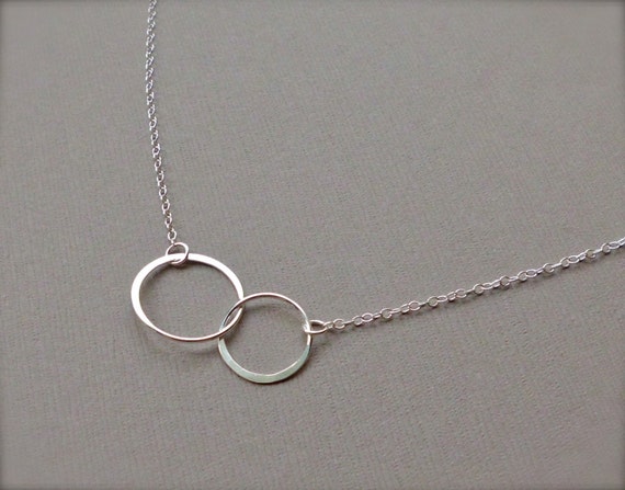 Interlocking Circles Necklace Sterling Silver by LEBasicsJewelry