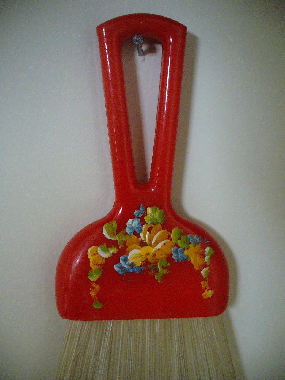 Vintage Hand Painted Red Whisk Broom Brushes by YourFineHouse