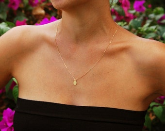 Gold necklace, drop necklace, tiny pendant necklace, bridesmaid necklace, charm necklace, wedding, Wedding Party