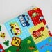 Medium Padded Zippered Pouch Cars & Trucks (Blue) --- Faux Patchwork Camera Bag / Iphone Case / Coin Purse