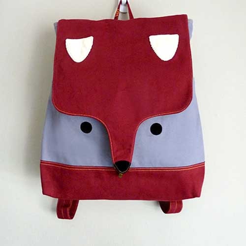 Backpack The Fantastic Fox UNISEX BackPack Burgundy Gray