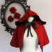 Red Riding Hoodie velvet hooded capelet