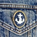 Anchor Brooch - white anchor cameo on a navy blue background, also a necklace, nautical fashion, summer fashion