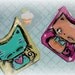 Handmade Cat Hair Barrettes Kawaii Cute Pink Green Kitties