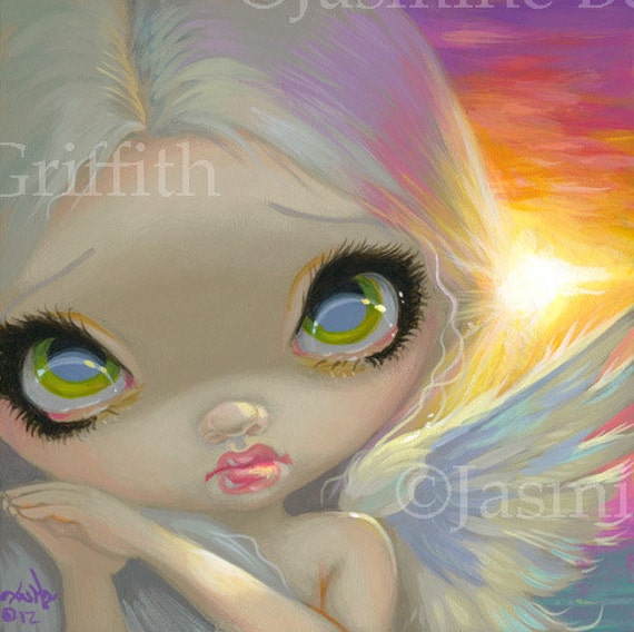 Faces of Faery 199 sunset angel big eye fairy face by strangeling