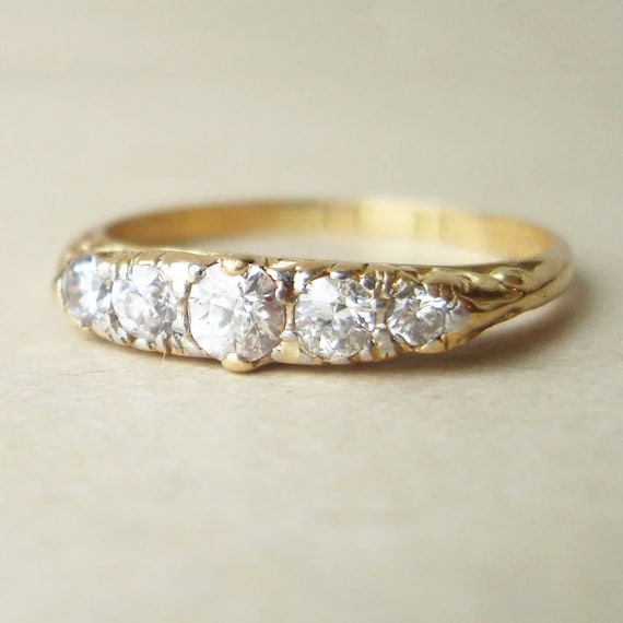 Antique Five Diamond Eternity Ring Victorian Diamond by luxedeluxe