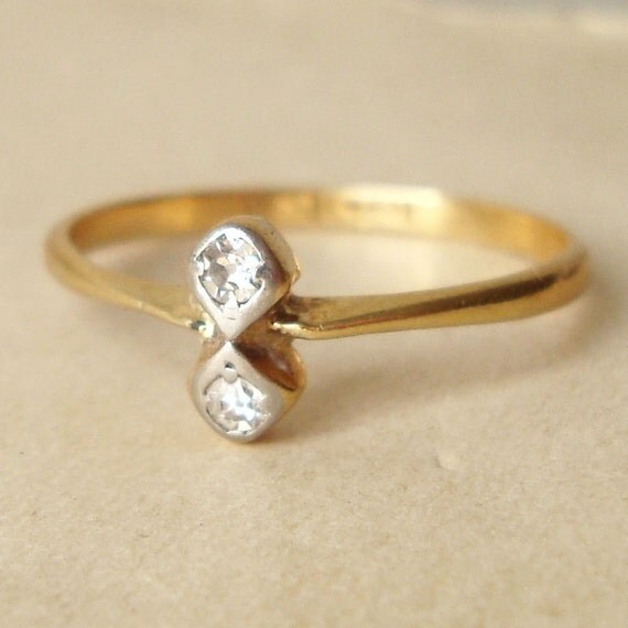 Art Deco Engagement Ring Antique Diamond Ring 18k by luxedeluxe
