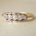 Art Deco Platinum and 18k Gold Diamond Ring, Antique Edwardian Diamond 18k Gold Engagement Wedding Ring Approximate Size US 6