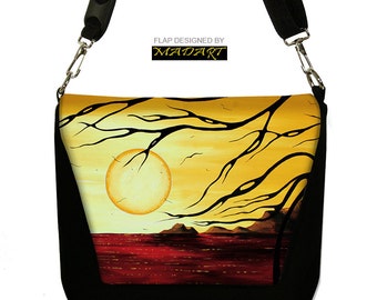 MadArt Unique Digital SLR Camera Bag Dslr Camera Bag Purse Womens Camera Bag Case moon tree red yellow RTS