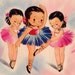 Vintage 1950s Up On My Toes To Wish You A Happy Birthday Ballerina Greetings Card (B2)