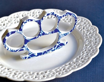 China Knuckles - Blue Floral Porcelain