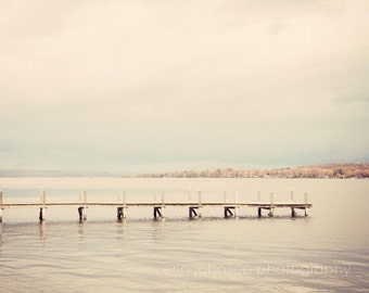 lake chatauqua new york landscape photography, gray home decor, pink wall art, neutral large living room art, nature photo,