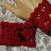 Scarlet Red Victorian Noir Mourning Vampire Steampunk Crochet Lace Wrist Cuff Set