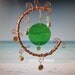SALE, Rising Tides, Garden Sculpture, Earth and Moon, Stained Glass and Copper Mobile, Wall Hanging