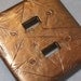 Bronze leaves double toggle light switch cover