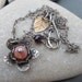 Silver Flower Necklace pink pendant charm
