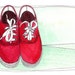 art Illustration Print of Red Shoes 8x10 - Let's Go on an adventure