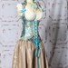 SALE-LAST ONE-Waist 40 to 42 Lavish Turquoise Damask Vixen Corset
