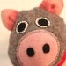Handpuppet Pig named Collins made of seven recycled 100% wool sweaters