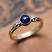 Blue sapphire ring - September birthstone - 14k yellow gold ring - daisy ring - Virgo - unique gift - anniversary - ready to ship size 6.5