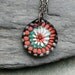 Lampwork Glass Flower Pendant Borosilicate Boro, Handmade Glass Jewelry - Lunar Night