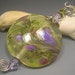 HANDMADE LAMPWORK FOCAL Bead Donna Millard floral glass bead teal blue gold silver pendant necklace lamp work fall autumn