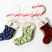 Clay Stockings, Christmas Tree Decoration Ornaments - Set of Three