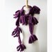 Fiber Art Scarf - Autumn Fashion Crochet Scarf - Merino Wool - Purple Plum