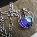 Sea Glass Necklace - Love Birds ---- Cage Locket Jewelry