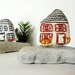 Embroidered Miniature House - Little Beige Cottage