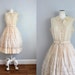 1950s romantic pale pink eyelet embroidered dress -M
