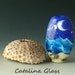 Lampwork Glass Bead SRA Focal New Moon and High Surf by Catalina Glass