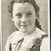 vintage photo Little Girl Freckles Dotted Swiss blouse Braid Hair Plaid Dress