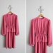 final sale / 1970s vintage matte cerise peplum tea dress